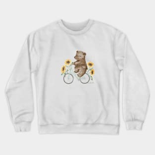 Sunflower bike bear Crewneck Sweatshirt